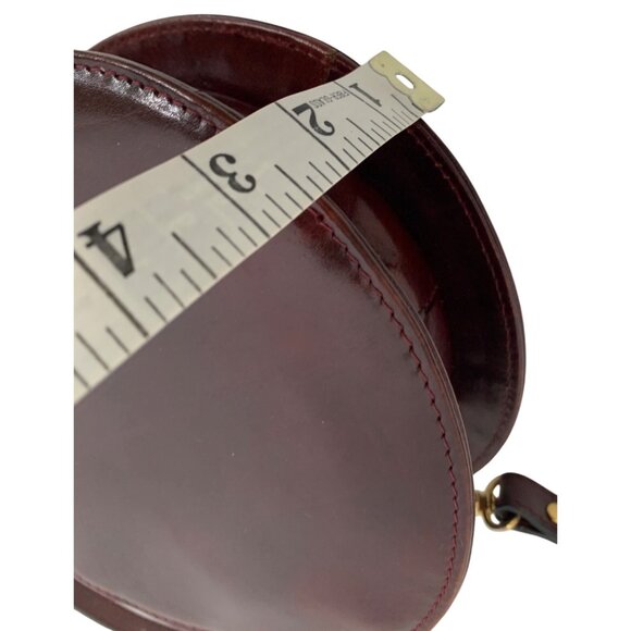 VTG Genuine Leather Round Crossbody Bag With Tassel & Adjustable Strap T10655 - Picture 9 of 13